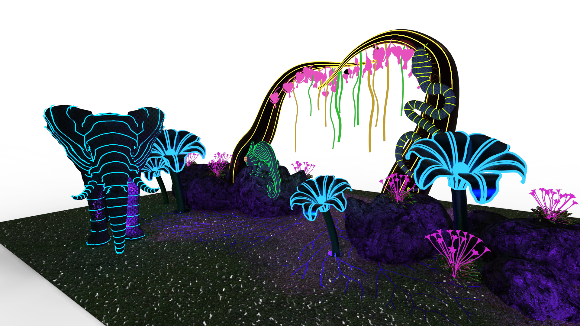 Surprising Nature |Neon mushroom forest